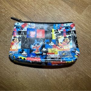 Walt Disney World Disneyland Resort Multi Color Mickey Donald Goofy Cosmetic Bag